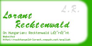 lorant recktenwald business card
